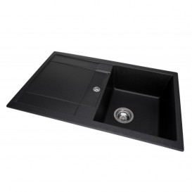 Мойка для кухни Granado Valencia врезная 77,5х49,5 см наногранит black shine 0701