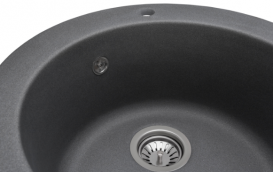 Мийка для кухні Granado Vitoria кругла Ø50,6 см нанограніт grafito 0109