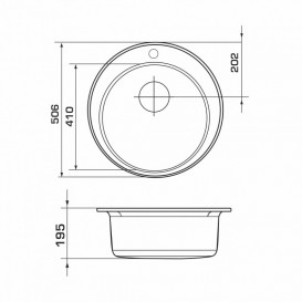 Мийка для кухні Granado Vitoria кругла Ø50,6 см нанограніт terra 0103
