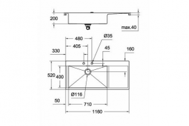 Мийка для кухні Grohe K1000 116х52 см нержавіюча сталь 31581SD1