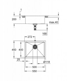 Мойка для кухни Grohe K700 55х45 см нержавеющая сталь матовая 31574SD1