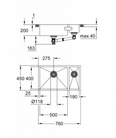 Мойка для кухни Grohe K700 76х45 см нержавеющая сталь матовая 31575SD1