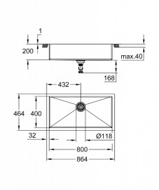 Мойка для кухни Grohe K700 86,4х46,4 см нержавеющая сталь матовая 31580SD1