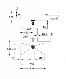 Мийка для кухні Grohe K800 84,6х51 см нержавіюча сталь матова 31584SD1