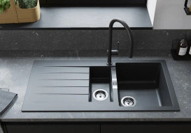 Мойка для кухни Hansgrohe S52 S520-F480 100х50 см крыло слева SilicaTec серый камень 43357290