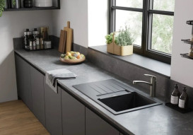 Мойка для кухни Hansgrohe S52 S520-F480 100х50 см крыло слева SilicaTec серый камень 43358290