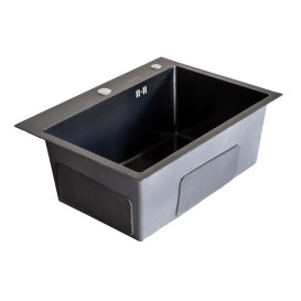 Мийка для кухні Insana Extor 60х45 з переливом нержавіюча сталь чорний А0056973