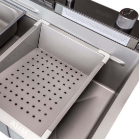 Мойка для кухни Insana Karafa 75х45 см с переливом нержавеющая сталь grey gun А0056979