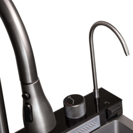 Мойка для кухни Insana Karafa 75х45 см с переливом нержавеющая сталь grey gun А0056979