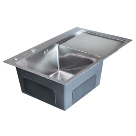 Мийка для кухні Insana Sider L 78х50 см з переливом нержавіюча сталь сатин А0056975