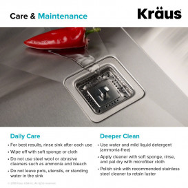 Мойка для кухни Kraus Pax 36,8х47 см под столшницу нержавеющая сталь KHU15