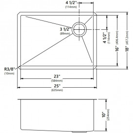 Мийка для кухні Kraus Standart Pro 63,5х45,7 см під нержавіючу сталь KHU111-25