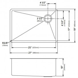 Мийка для кухні Kraus Standart Pro 68,6х48,3 см під столицю нержавіюча сталь KHU110-27