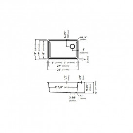 Мийка для кухні Kraus Bellucci 73,7х48,2 см під стільницю композитний граніт білий KGUW1-30WH