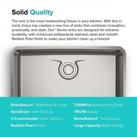 Мийка для кухні Kraus DEX нержавіюча сталь KD1US33B
