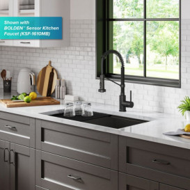 Мийка для кухні Kraus Kore 81,3х48,3 см під стільницю нержавіюча сталь сірий KWU110-32/PGM