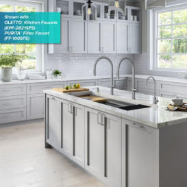 Мийка для кухні Kraus Kore 144,8х48,3 см під стільницю нержавіюча сталь KWU210-57