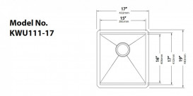 Мийка для кухні Kraus Kore 43,2х48,3 см під стільницю нержавіюча сталь KWU111-17