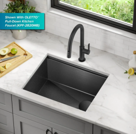 Мийка для кухні Kraus Kore 58,42х48,26 см нижнього монтажу нержавіюча сталь чорний KWU1111-23-PGM