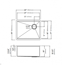 Мийка для кухні Kraus Kore 58,42х48,26 см нижнього монтажу нержавіюча сталь чорний KWU1111-23-PGM