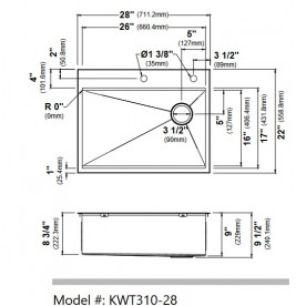 Мойка для кухни Kraus Kore 71,1х55,9 см нержавеющая сталь KWT310-28