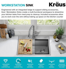 Мойка для кухни Kraus Kore 71,1х55,9 см нержавеющая сталь KWT310-28