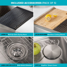 Мойка для кухни Kraus Kore 75,9х49,6 см с передним фартуком нижнего монтажа нержавеющая сталь KWF210-30