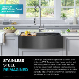 Мийка для кухні Kraus Kore 83,5х51,4 см нержавіюча сталь сірий KWF210-33/PGM