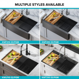 Мойка для кухни Kraus Kore 83,5х51,4 см нержавеющая сталь серый KWF410-33/PGM