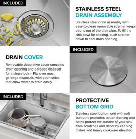 Мийка для кухні Kraus Kore подвійна 76,2х55,9 см нержавіюча сталь KWT302-30