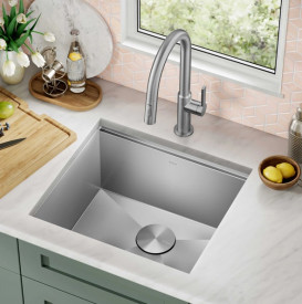 Мийка для кухні Kraus Kore під стільницю 53,3х43,2 см нержавіюча сталь KWU111-21