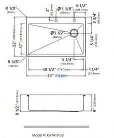 Мойка для кухни Kraus Loften 83,8х55,9 см нержавеющая сталь KHT410-33