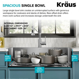 Мойка для кухни Kraus Loften 83,8х55,9 см нержавеющая сталь KHT410-33