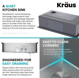 Мойка для кухни Kraus Loften 83,8х55,9 см нержавеющая сталь KHT410-33