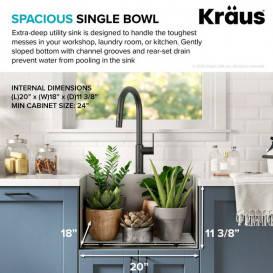 Мойка для кухни Kraus Standart Pro 55,9х55,9 см нержавеющая сталь KHT301-22L