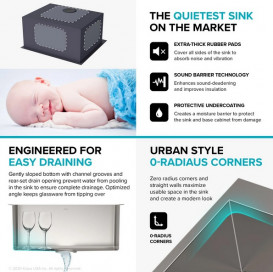 Мойка для кухни Kraus Standart Pro 55,9х55,9 см нержавеющая сталь KHT301-22L