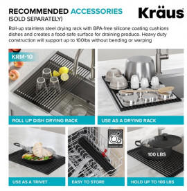 Мойка для кухни Kraus Standart Pro 55,9х55,9 см нержавеющая сталь KHT301-22L