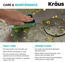 Мойка для кухни Kraus Standart Pro 55,9х55,9 см нержавеющая сталь KHT301-22L