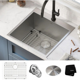 Мойка для кухни Kraus Standart Pro 55,9х55,9 см нержавеющая сталь KHT301-22L