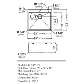 Мийка для кухні Kraus Standart Pro 63,5х55,9 см нержавіюча сталь KHT301-25