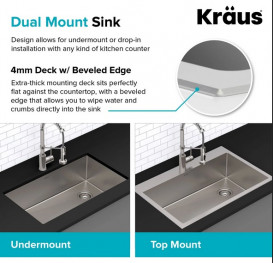 Мийка для кухні Kraus Standart Pro 63,5х55,9 см нержавіюча сталь KHT301-25