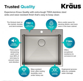 Мийка для кухні Kraus Standart Pro 63,5х55,9 см нержавіюча сталь KHT301-25