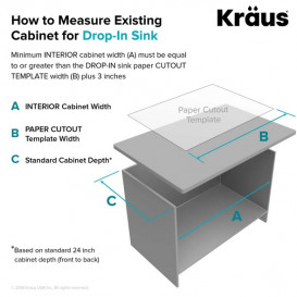 Мийка для кухні Kraus Standart Pro 63,5х55,9 см нержавіюча сталь KHT301-25