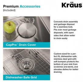 Мийка для кухні Kraus Standart Pro 63,5х55,9 см нержавіюча сталь KHT301-25