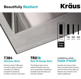 Мийка для кухні Kraus Standart Pro 63,5х55,9 см нержавіюча сталь KHT301-25
