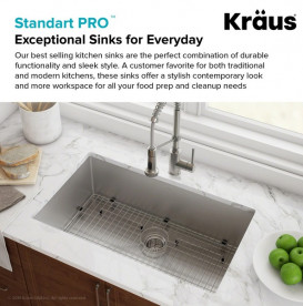 Мойка для кухни Kraus Standart Pro под столешницу 66х45,7 см нержавеющая сталь KHU100-26