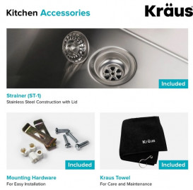 Мийка для кухні Kraus Standart Pro під стільницю 43,2х43,2 см нержавіюча сталь KHU101-17