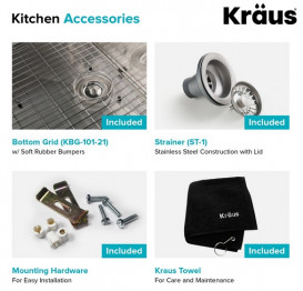 Мойка для кухни Kraus Standart Pro под столешницу 53,3х45,7 см нержавеющая сталь KHU101-21