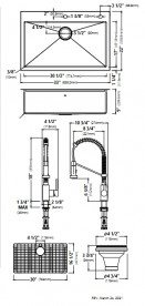 Мойка для кухни Kraus Stark 83,9х55,9 см со смесителем нержавеющая сталь KCA1102