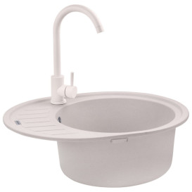 Мойка для кухни Kroner KompositCOL-6250 61х49,5 см искусственный камень песочный CV027414